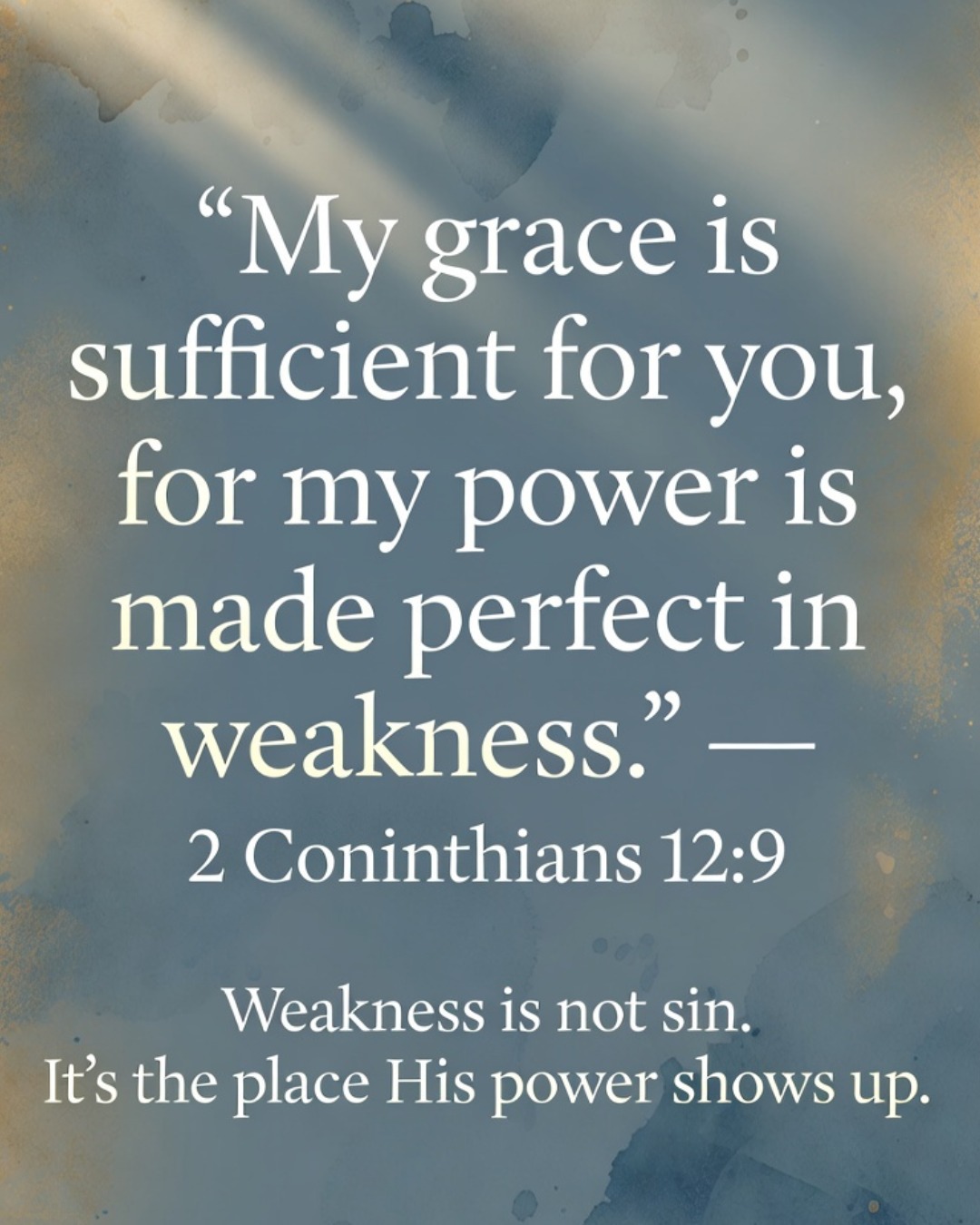 Not every struggle in your life is sin.
Sometimes what we’re experiencing is weakness.
There’s an important difference.

Paul understood this distinction.
He had a “thorn in the flesh” — a real weakness that remained.
Three times he asked the Lord to take it away.
God’s answer was not removal, but this:
“My grace is sufficient for you,
for my power is made perfect in weakness.”
— 2 Corinthians 12:9
The thorn was not sin.
It was the very place God chose to display His power.
When we confuse weakness with sin, we often turn inward with self-condemnation.
When we recognize weakness for what it is, we can turn upward and receive the sufficient grace Jesus freely gives.
You don’t have to pretend you’re stronger than you are.
You can bring your real weakness to the Lord and watch Him work in it.
—
Save this for the days you need the reminder.
Comment “grace” if this distinction is helpful to you today.